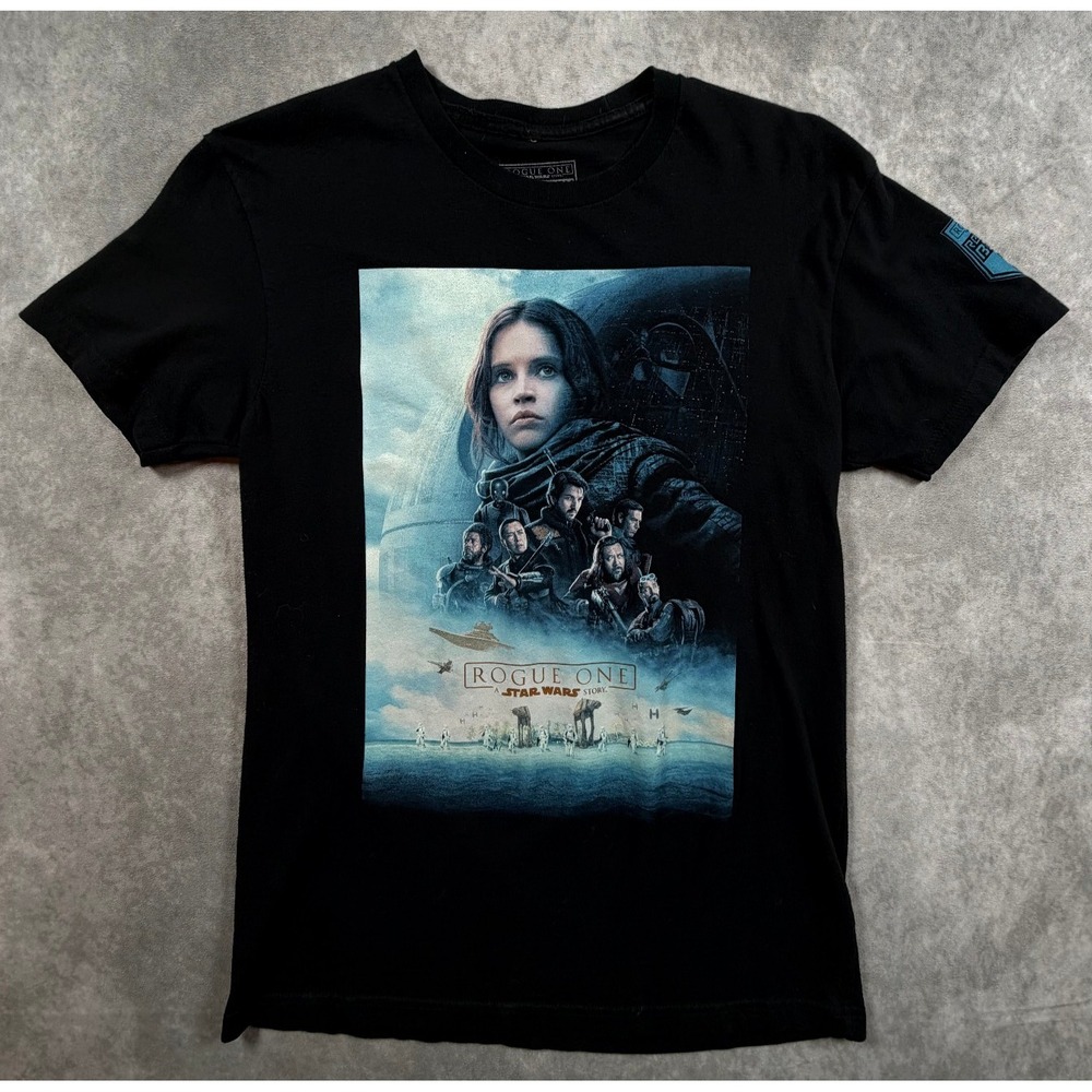 Star Wars Rogue One Mens Small T Shirt Cotton Black Poster Rebellion Begins